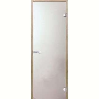 Дверь для сауны/бани стеклянная HARVIA STG 9x21, сосна, цвет сатин. Фото №1