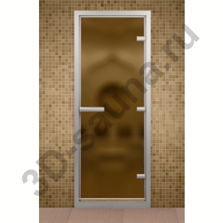 Дверь для турецкой бани ALDO 790*1990 мм, стекло бронзовое матовое. Фото №1