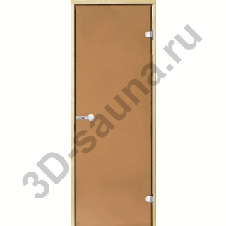 Дверь для сауны стеклянная HARVIA STG 7х19, ольха, цвет бронзовый (D71901L). Фото №1