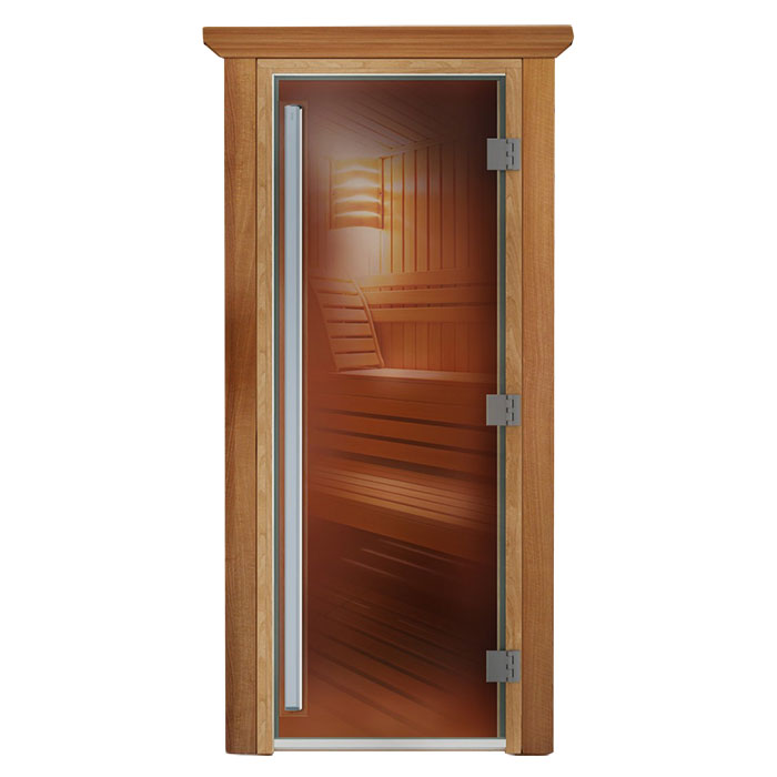 Дверь для бани и сауны DoorWood Престиж PRO Бронза 200х80 (по коробке)