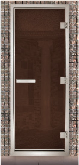 Дверь для паровых Maestro Woods Арабика бронза (серая фурнитура) 900х2000 левая
