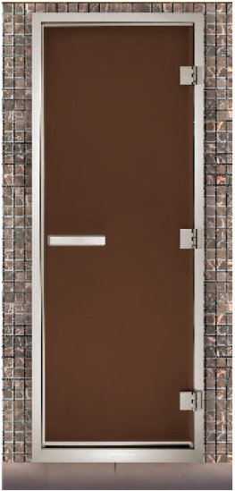 Дверь для паровых Maestro Woods Арабика бронза матовая (серая фурнитура) 800х2000 левая