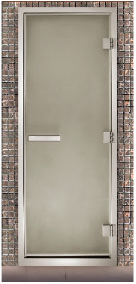 Дверь для паровых Maestro Woods Арабика сатин (серая фурнитура) 900х2100 левая