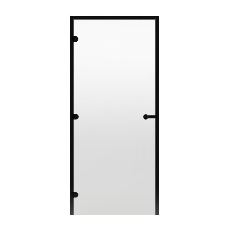 Дверь для парной Harvia ALU Black Line 9х19 коробка черная, стекло прозрачное