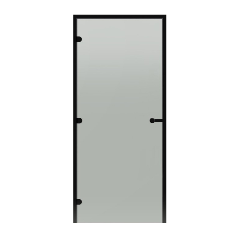 Дверь для парной Harvia ALU Black Line 8х19 коробка черная, стекло сатин
