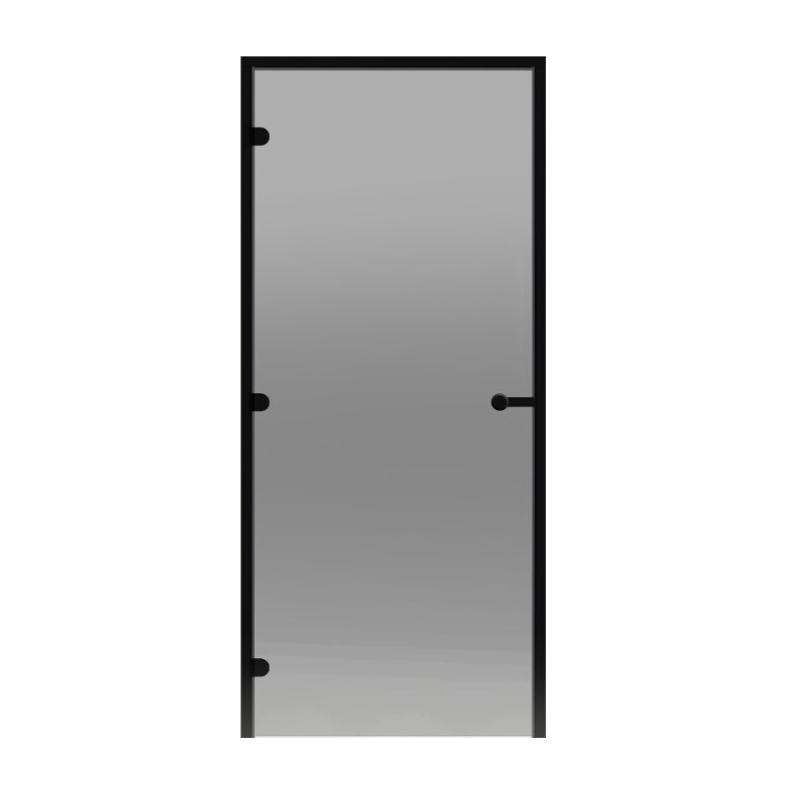 Дверь для парной Harvia ALU Black Line 8х19 коробка черная, стекло серое