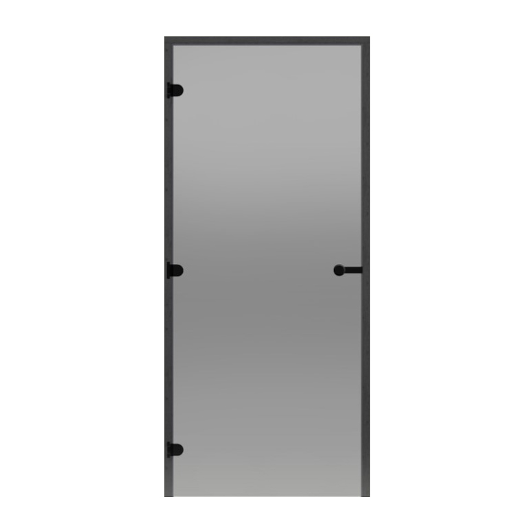 Дверь для сауны HARVIA STG 8х21 Black Line коробка сосна, стекло серое