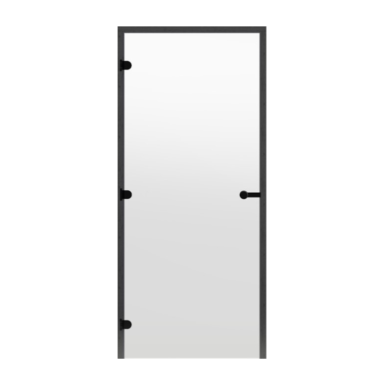 Дверь для сауны HARVIA STG 7х19 Black Line коробка сосна, стекло прозрачное