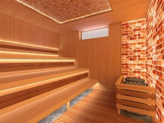 3D Проект сауны с гималайской солью в загородном доме - отделка под ключ | 3D-sauna.ru