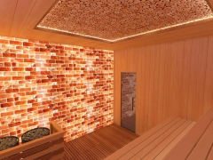 3D проект сауны с гималайской солью в загородном доме - отделка под ключ | 3D-sauna.ru