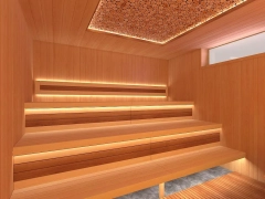 3D проект сауны с гималайской солью в загородном доме - отделка под ключ | 3D-sauna.ru