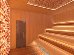 3D проект сауны с гималайской солью в загородном доме - отделка под ключ | 3D-sauna.ru
