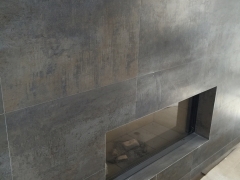 Пристенный камин с облицовкой М.О. Прохорово - наши работы 3D-sauna.ru