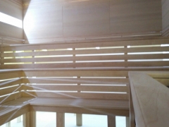 Интерьер сауны из панелей Rohol c подсветкой. (3D-sauna.ru)