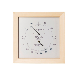 Термометр-гигрометр для сауны Fischer в деревянном корпусе 200 × 200 мм, квадратный