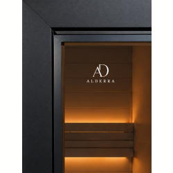 Дверь для хамама ALDERRA Графит, коробка из алюминия в черном цвете, 700х2000 мм