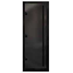 Дверь для хамам Арта Премьер, Серая матовая с черным профилем, 190х80
