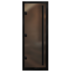 Дверь для хамам Арта Премьер, Бронза матовая с черным профилем, 210х80