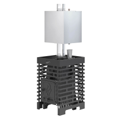 Печь для бани ASTON "Шторм 16" (ДТ-4) Б/В Чугун, с баком на трубе 50л Ø120 (AISI 439)