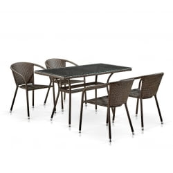 Комплект плетеной мебели T286B/Y137C-W53 Brown 4Pcs