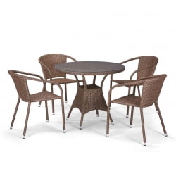 Комплект плетеной мебели из искусственного ротанга T197AT/Y137C-W56 Light brown 4Pcs