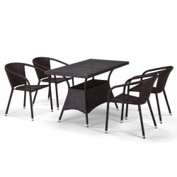 Комплект плетеной мебели из искусственного ротанга T198D/Y137C-W53 Brown 4Pcs