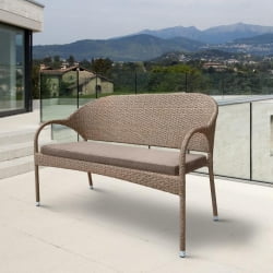 Плетеный диван из искусственного ротанга S70B-W56 Light Brown
