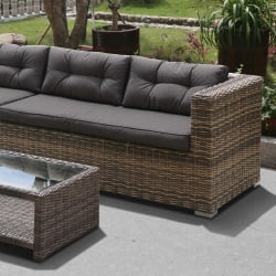 Диван угловой плетеный из искусственного ротанга AFM-305A Brown/Olive