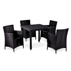 Комплект плетеной мебели из искусственного ротанга T246ST/Y189D-W5 Black 4Pcs