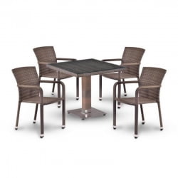 Комплект плетеной мебели из искусственного ротанга T503SG/A2001G-W1289 Pale 4Pcs