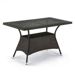 Плетеный стол из искусственного ротанга T198D-W53-130x70 Brown