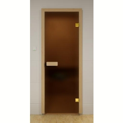Дверь стеклянная Sauna Market, бронза матовая 70х190, коробка ОСИНА/БЕРЁЗА