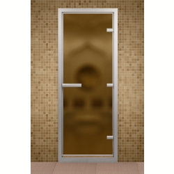Дверь для турецкой бани ALDO 590*1890 мм, стекло бронзовое матовое