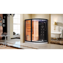 Комбинированная сауна 2в1 Ceruttispa LUGANO Nero K9751L - Black 1800x1100x2230