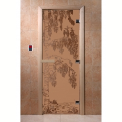 Дверь для бани и сауны Береза бронза матовая 190х70 (по коробке)