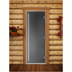 Дверь для бани и сауны DoorWood Престиж Графит Матовый 200х80 (по коробке)