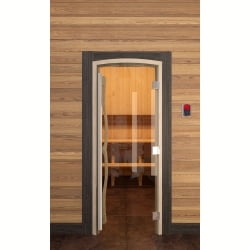 Дверь для бани и сауны DoorWood Престиж Радиусная Бронза 2000х80 (по коробке)