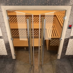 Дверь для бани и сауны DoorWood Престиж Двойная Бронза 2000х1530