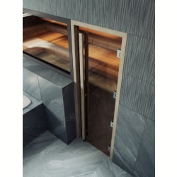 Дверь для бани и сауны DoorWood Престиж Легенда маятниковая, бронза, 200х80