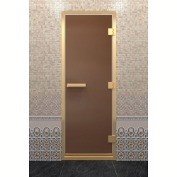 Дверь DoorWood Хамам В Золотом Профиле Бронза матовая 200х90 (по коробке)