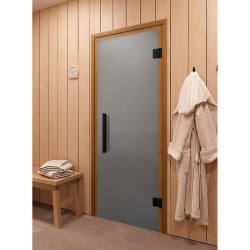 Дверь для сауны и бани DoorWood Фаворит BLACK Сатин 1900х700 (по коробке)