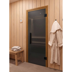 Дверь для сауны и бани DoorWood Фаворит BLACK Графит 2000х800 (по коробке)