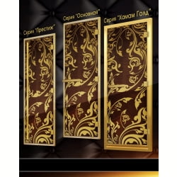 Дверь для турецкой бани DoorWood Золотая Венеция Хамам Luxary Gold 1968х709