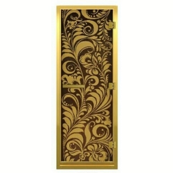 Дверь для турецкой бани DoorWood Золотая Венеция Хамам Luxary Gold 1968х709