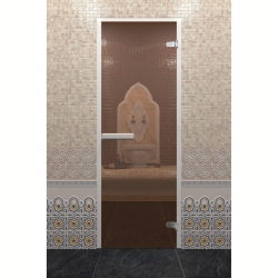 Стеклянная дверь для турецкой бани DoorWood Хамам Лайт Бронза 1900х700 (по коробке)