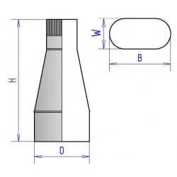 Переход с овала на диаметр по центру, AISI 321 (0,5 мм), D 120/240