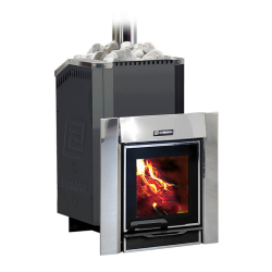 Дровяная печь для бани Ермак 24 Премиум, с панорамным стеклом (Сталь)