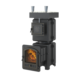 Чугунная печь для бани Эверест "Легкий пар Профи" под обкладку (по-серому)