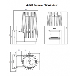 Печь Grill’D Cometa 180 window grey