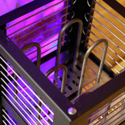 Электрическая каменка Костёр GeoS QUADRO-Soft 6 кВт + ограждение из бука
